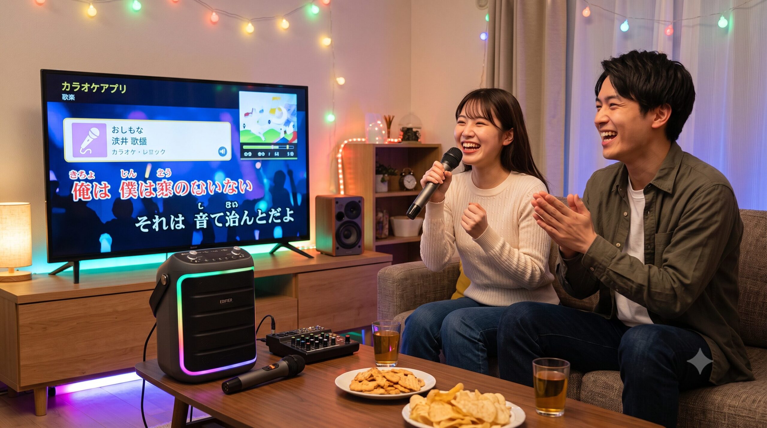 Edifierスピーカーでおうちカラオケを楽しむイメージ画像