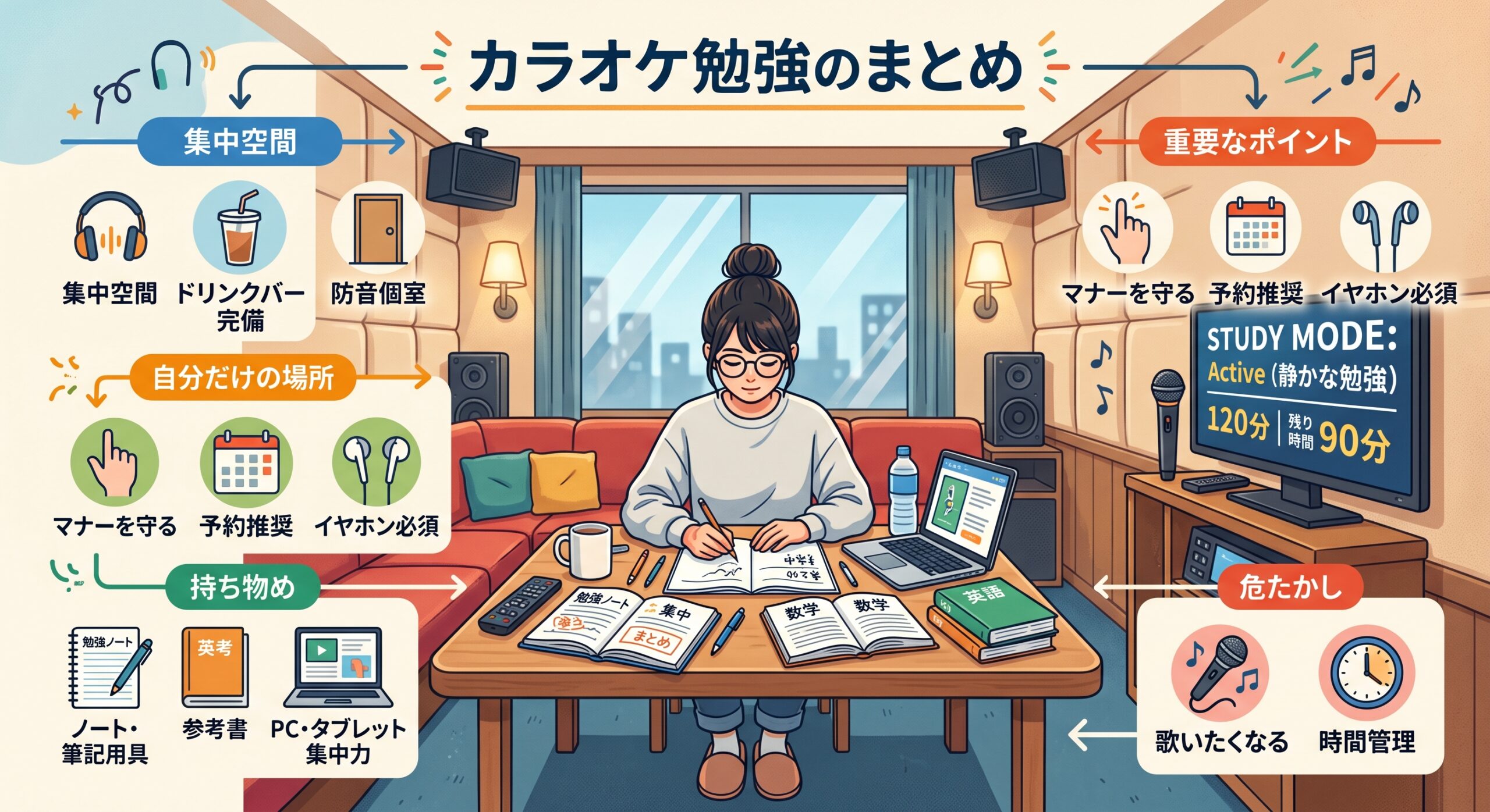 カラオケ勉強のまとめイメージ