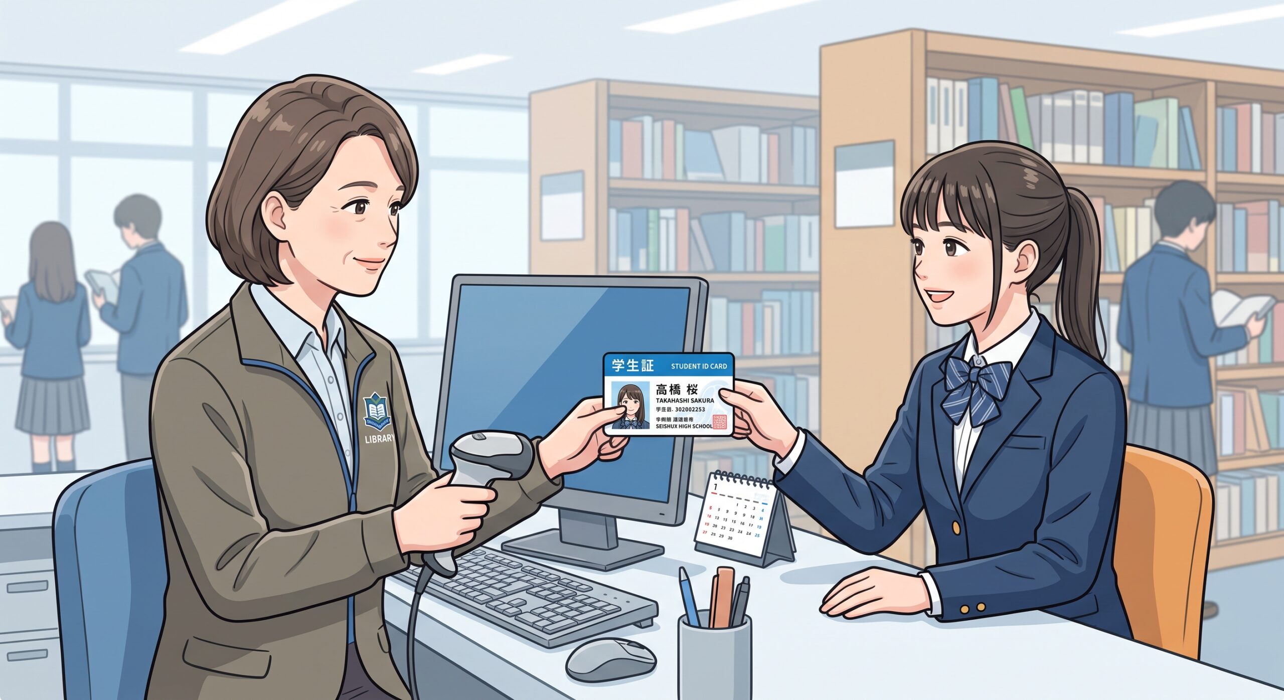 学生証を提示するイメージ