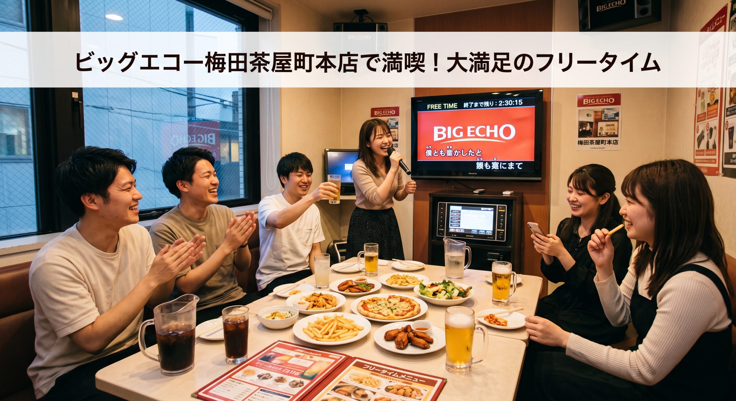 ビッグエコーでフリータイムを利用するイメージ