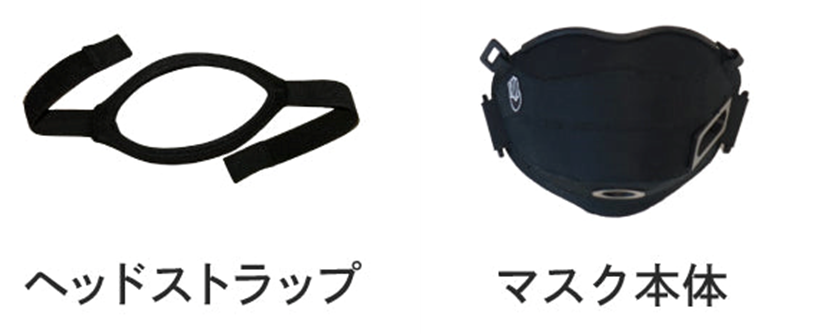 防音マスクにヘッドストラップを取り付ける手順